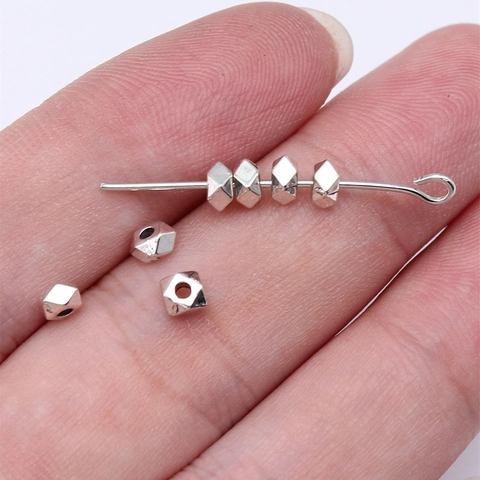 Geometric Multifaceted Alloy Spacer Beads Zinc Alloy DIY Jewelry Accessories Small Hole Beads For Bracelet Necklace Making