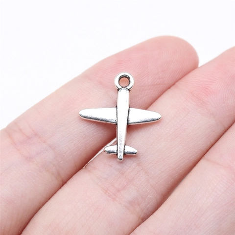 Colgantes de Aleación de Avión de Plata Antigua para DIY Collar Pulsera Accesorios de Fabricación de Joyas