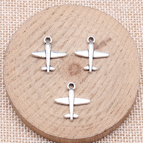 Colgantes de Aleación de Avión de Plata Antigua para DIY Collar Pulsera Accesorios de Fabricación de Joyas