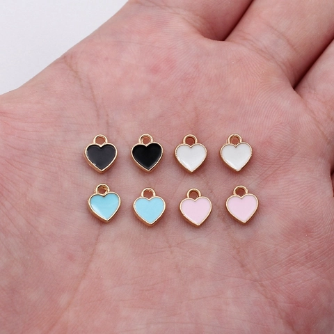 Mini Herz Emaille Legierung Anhänger Kleine Liebe Herz Charms Für DIY Armband Halskette Ohrring Schmuckherstellung Zubehör
