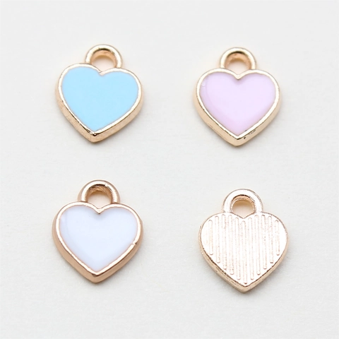 Mini Herz Emaille Legierung Anhänger Kleine Liebe Herz Charms Für DIY Armband Halskette Ohrring Schmuckherstellung Zubehör