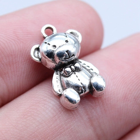 Vintage Legering Teddybeer Hangers Voor DIY Sieraden Maken Antiek Zilver Brons Goud Dier Teddybeer Charms Hangers