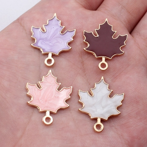 Legierung Ahornblatt Charms Für Schmuckherstellung Emaille Marmor Tropföl Blatt Anhänger Für DIY Halskette Ohrring Armband Zubehör