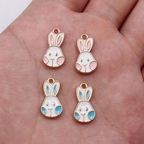 Cartoon Rabbit Enamel Alloy Charms For DIY Jewelry Making Cute Bunny Pendants For Necklace Bracelet Earring Accessories Handmade Craft