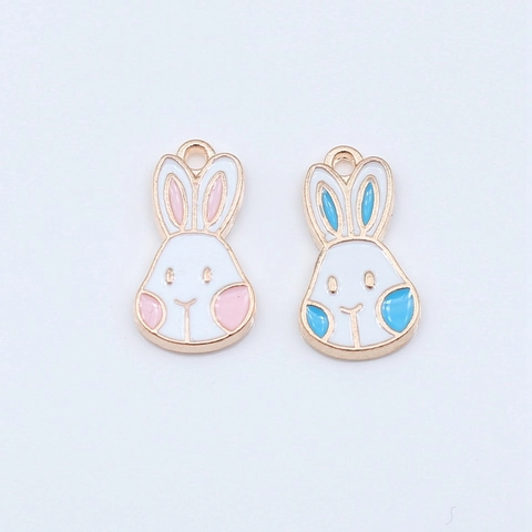 Cartoon Rabbit Enamel Alloy Charms For DIY Jewelry Making Cute Bunny Pendants For Necklace Bracelet Earring Accessories Handmade Craft