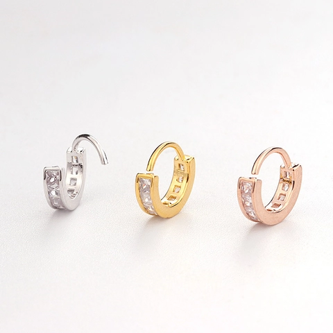 Stainless Steel Zirconia Nose Ring Earring Leaf Marquise Cartilage Stud Hoop Piercing Jewelry For Women Silver Gold