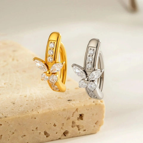 Schmetterling Bauchnabelpiercing G23 Titan Zirkon Eingelegt Nabel Piercing Schmuck Für Damen Stilvoller Körperschmuck