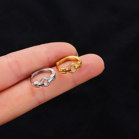 Kupfer Zirkonia Geometrische Blume Kreuz Blatt Piercing Ohrring Für Damen Mode Ohrknorpelstecker Schmuck Einzelstück