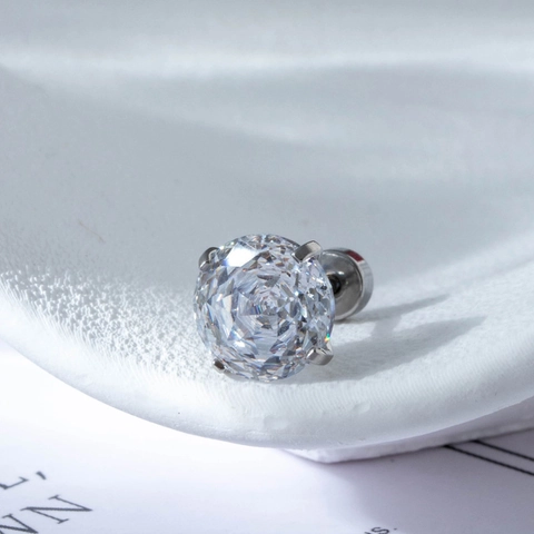 Cubic Zirconia Titanstahl Knorpel Ohrstecker Rund Bunt CZ Schraubverschluss Helix Conch Piercing Schmuck Für Damen