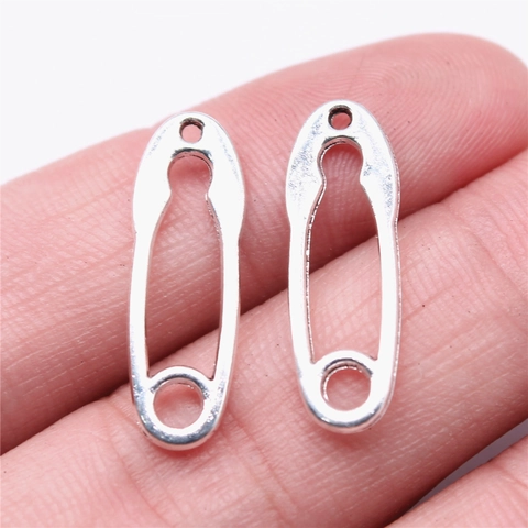 Antique Silver Alloy Safety Pin Pendants Metal Charm For DIY Jewelry Making Handmade Craft Earring Necklace Accessory