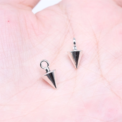 Metal Cone Spike Pendants For Jewelry Making DIY Crafting Charms For Earrings Necklaces Bracelets Retro Punk Style Accessory