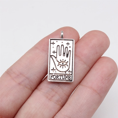 Vintage Tarot Card Pendant Alloy Embossed Sun Moon Star World Charms For Jewelry Making DIY Necklace Keychain Accessories