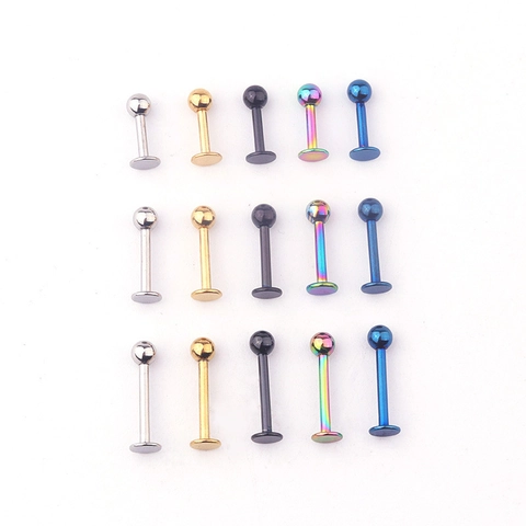Lip Ring Stecker Knorpel Ohrring 316L Edelstahl Rundkugel Vakuumbeschichteter Körperpiercing Schmuck Für Herren Damen