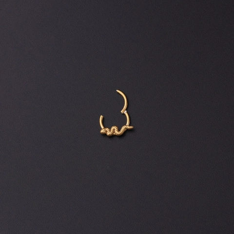 Nasenring Schlangenform Edelstahl Creolen Klappscharnier Septum Piercing Punk Gothic Schmuck
