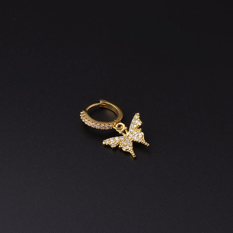 Copper Gold Plated Hoop Earrings With CZ Pave Zircon Dangle Pendants Butterfly Cross Sun Moon Snake Fashion Jewelry Women