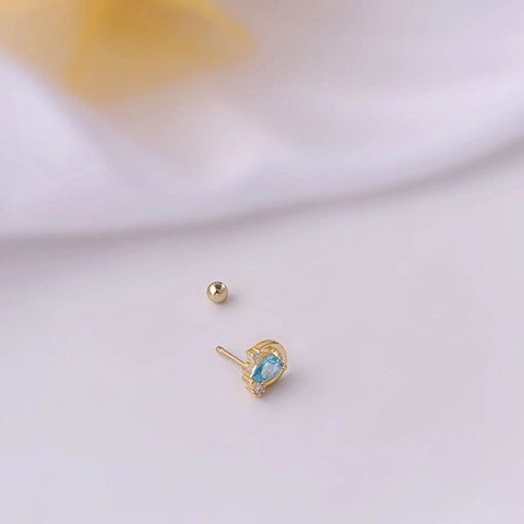 Teardrop Zirkonia Knorpel Ohrstecker Edelstahl Schraubverschluss Koreanischer Modeschmuck Für Damen