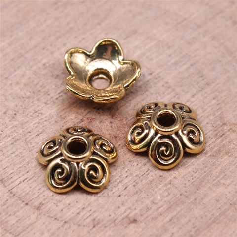 Calottes en Alliage Rétro Forme de Fleur Motif Spirale Perles d'Espacement pour DIY Création de Bijoux Collier Bracelet Accessoires