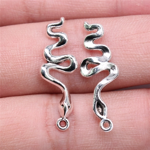 Ciondolo a Forma di Serpente in Argento Antico Lega Charm Animale per Creazione Gioielli Fai da Te Collana Bracciale Accessorio