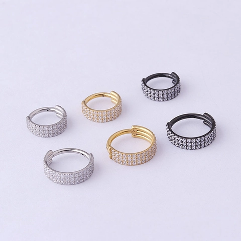 Anello Al Naso Piercing Setto Acciaio Inossidabile Zirconi Multi Fila Clicker A Segmento Elice Cartilagine Gioielli Per Donna