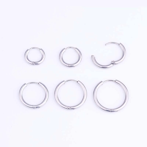 Edelstahl Creolen Runddraht Minimalistisch Knorpel Piercing Schmuck Mode Punk Stil Unisex