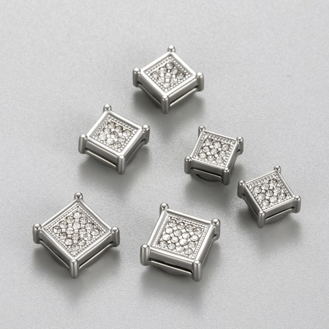 Non Pierced Magnetic Stud Earrings Stainless Steel Zirconia Square Round Conch Ear Clip Fashion Jewelry For Men Women