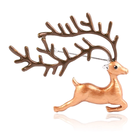 Spilla a Forma di Renna in Lega Smalto Animale Pettorina per Festa di Natale Donna Gioielli Vintage Accessori Corsage