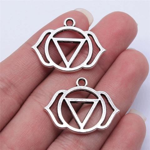 Vintage Alloy Chakra Symbol Charm Pendants For Jewelry Making DIY Mandala Yoga Spiritual Metal Findings Accessory Charms