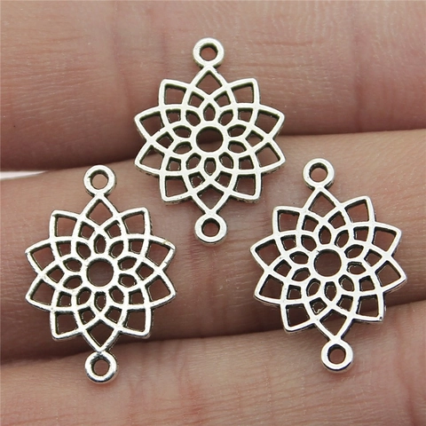 Vintage Alloy Mandala Lotus Chakra Connector Charms For DIY Jewelry Making Antique Finish Spiritual Bracelet Necklace Pendants