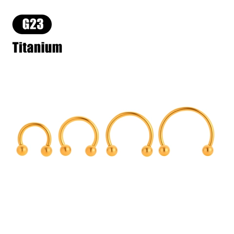 Titanium Circular Barbell Horseshoe Nose Ring Stud For Women Men Minimalist Body Piercing Jewelry Electroplated Hoop