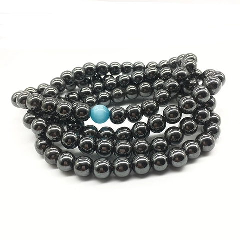 108 Mala Kralen Ketting Natuurlijke Lavasteen Tijgeroog Hematiet Chakra Yoga Meditatie Wikkelarmband Voor Dames Heren Etnische Sieraden