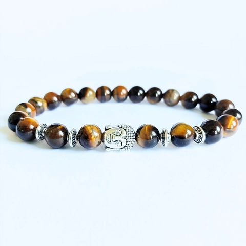 Retro Buddha Head Energy Lava Stone Bracelet For Men Women Ethnic Natural Stone Alloy Prayer Beaded Bracelet Jewelry Gift