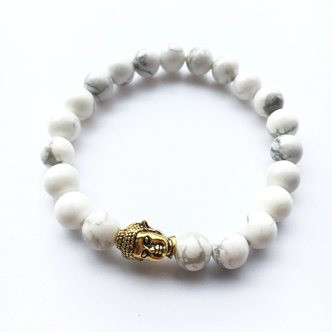 Vintage Buddha Head Natural Stone Beaded Bracelet Lava Volcanic Rock Tiger Eye Yoga Energy Healing Stretch Bracelet Jewelry