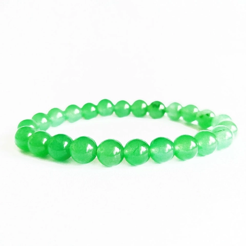 Natural Green Aventurine Beaded Bracelet For Men Women Polished Round Stone Beads Healing Crystal Elastic Bracelet Handmade Jewelry Gift