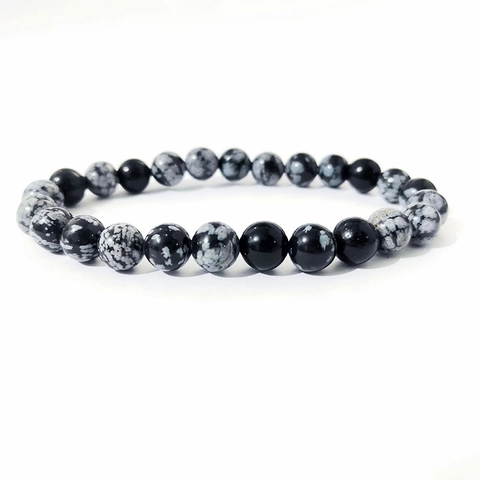 Natural Stone Beads Yoga Bracelet For Women Men African Turquoise Tiger Eye Snowflake Obsidian Stretch Bracelet Fashion Jewelry