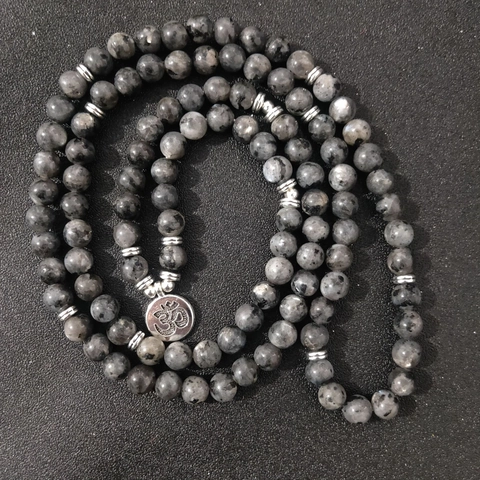 Βραχιόλι από Φυσική Πέτρα Mala Beads Περιτύλιγμα Κολιέ Με Μενταγιόν Om Lotus Buddha για Γυναίκες Άνδρες Γιόγκα Κοσμήματα