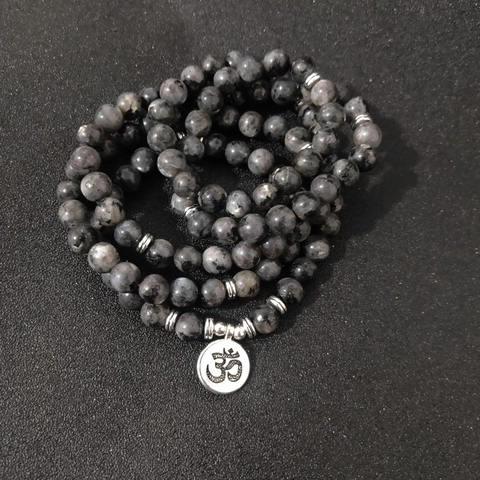 Βραχιόλι από Φυσική Πέτρα Mala Beads Περιτύλιγμα Κολιέ Με Μενταγιόν Om Lotus Buddha για Γυναίκες Άνδρες Γιόγκα Κοσμήματα
