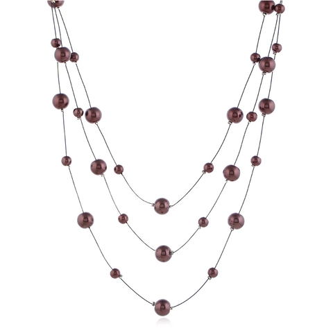 Elegant Artificial Pearl Multi Layer Necklace Zinc Alloy Beaded Choker For Women Girls Fashion Jewelry Stylish Party Statement Accessories Gift