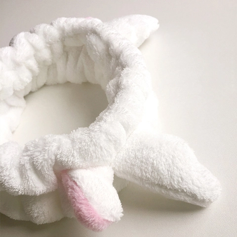 Linda Diadema de Peluche con Astas de Reno de Navidad Suave y Esponjosa para Lavar la Cara Maquillaje Aro de Pelo Elástico Mujeres Niñas Hogar