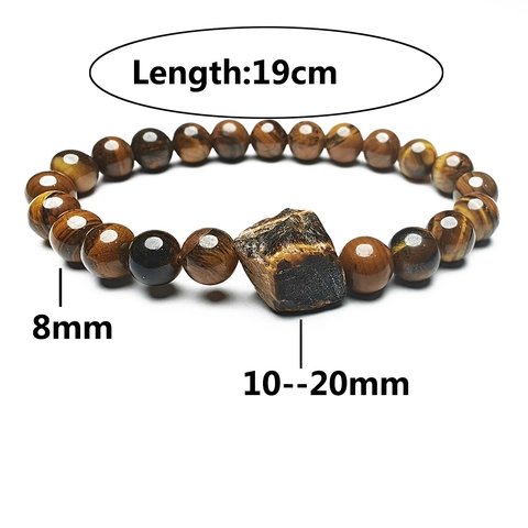 Pulsera de Cuentas de Vidrio Estilo Natural Piedra Bruta Irregular Cuerda Elástica Buena Suerte Pulsera de Cuentas para Mujeres Hombres Joyería