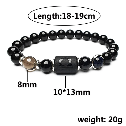 Zwölf Sternbilder Perlenarmband Für Herren Blau Sandstein Glasperlen Sternzeichen Anhänger Mode Herren Schmuck Zubehör