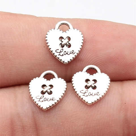 Vintage Legering Liefde Hart Hanger Gesneden Love Knoop Ontwerp Antiek Zilver Voor Ketting Armband DIY Sieraden Maken