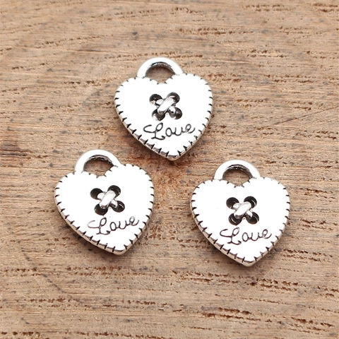 Vintage Legering Liefde Hart Hanger Gesneden Love Knoop Ontwerp Antiek Zilver Voor Ketting Armband DIY Sieraden Maken