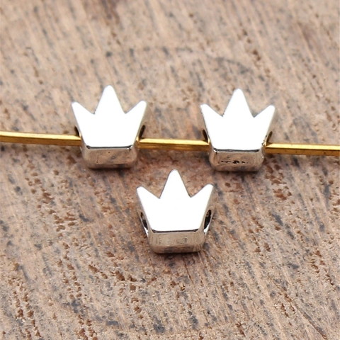 Vintage Zinc Alloy Crown Spacer Beads For DIY Jewelry Making Electroplated Small Hole Metal Crown Charms For Crafting Supplies