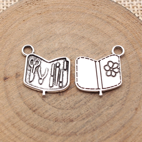 Vintage Legierung Maniküre Werkzeugkasten Charms Antiksilber Schere Pinzette Anhänger Für DIY Schmuckherstellung Handwerk Zubehör