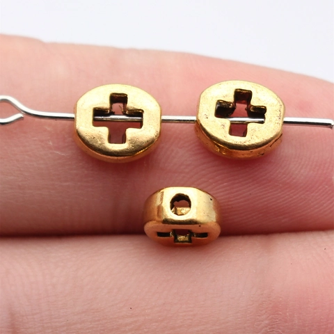 Hohlkreuz Oval Flache Perlen Zinklegierung Galvanisiert Retro DIY Schmuckzubehör Religiöse Anhänger Für Halskette Armband Herstellung
