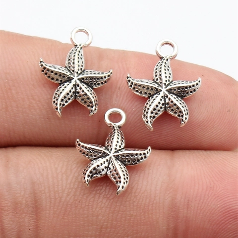 Vintage Zinc Alloy Starfish Pendants DIY Marine Life Ocean Theme Jewelry Charms Electroplated Accessory For Making Jewelry