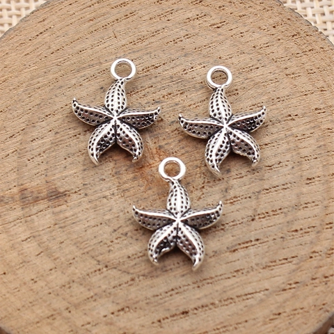 Vintage Zinc Alloy Starfish Pendants DIY Marine Life Ocean Theme Jewelry Charms Electroplated Accessory For Making Jewelry