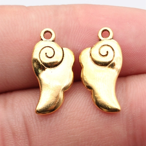 Vintage Zinc Alloy Angel Wing Charms Pendants Antique Gold Silver Spiral Wing Jewelry Making Findings DIY Crafts For Necklace Earrings