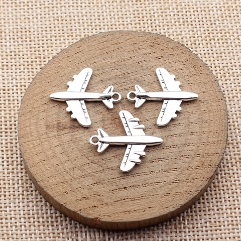 Dijes de Avión de Aleación de Zinc Vintage Colgantes de Avión de Plata Antigua para DIY Collar Pulsera Joyería Haciendo Accesorios