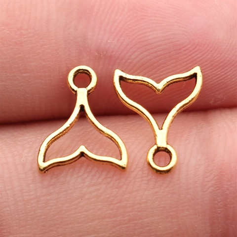 Vintage Zinklegierung Hohl Walfischflosse Charms Fischschwanz Anhänger Für DIY Schmuckherstellung Halskette Ohrring Handgemachtes Zubehör